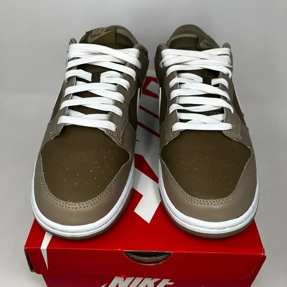 Nike Dunk Low Retro Khaki White-Hazel Rush Sneakers Mens Size 9 - Picture 2 of 8